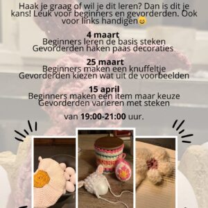 Workshop Haken 4 maart, 25 maart & 15 april