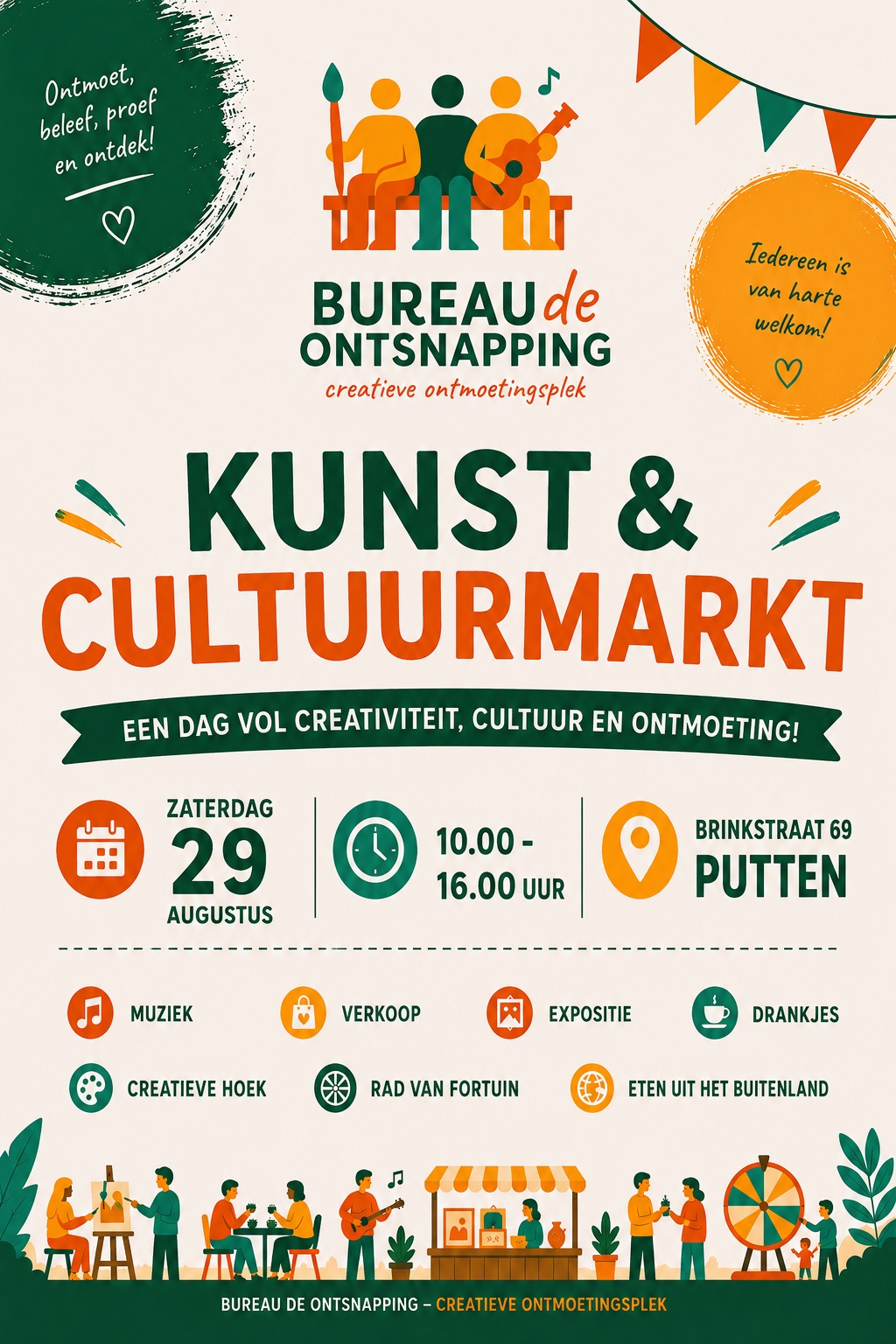 🎨 Kunst- & Cultuurmarkt bij Bureau De Ontsnapping