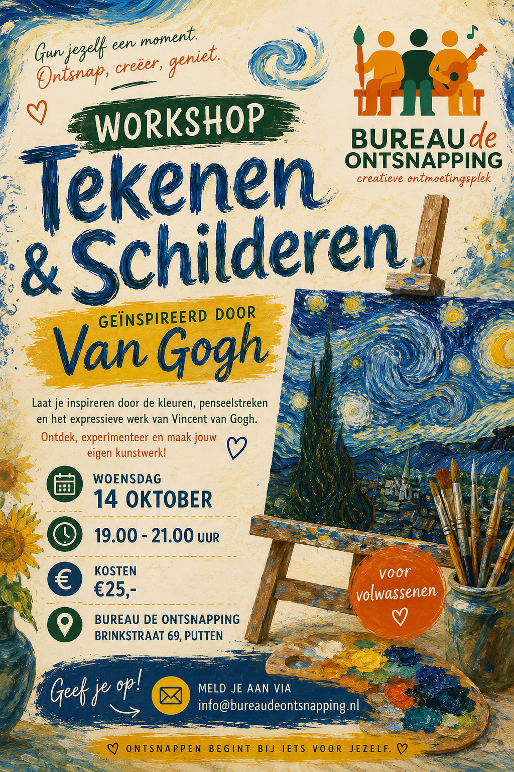 Workshop Tekenen en Schilderen geïnspireerd door Van Gogh